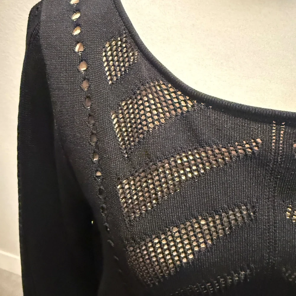 Calvin Klein black knit dress, size Large - Picture 3 of 7